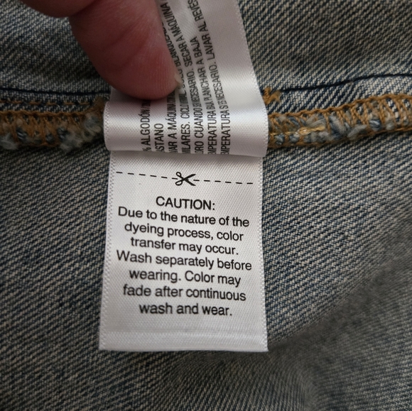 Denim Blue Reworked Cropped Top, Med, Adjustable Straps, Stretch Denim, NWT - Picture 10 of 12